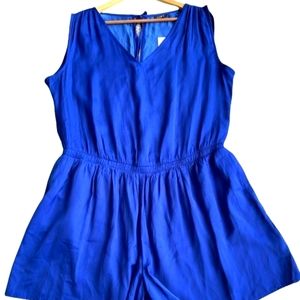 NWOT LOFT sz L Royal Blue Short Romper, Loose Fit, Must See 💙